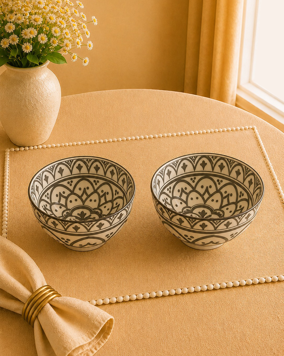 Floral Mandala Dessert Blow - Set of 2