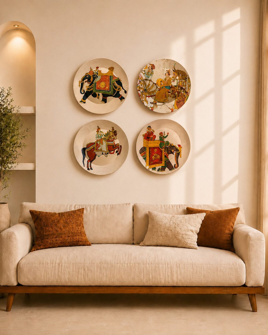 Traditional Moghul Art on Ceramic - Wall Plates