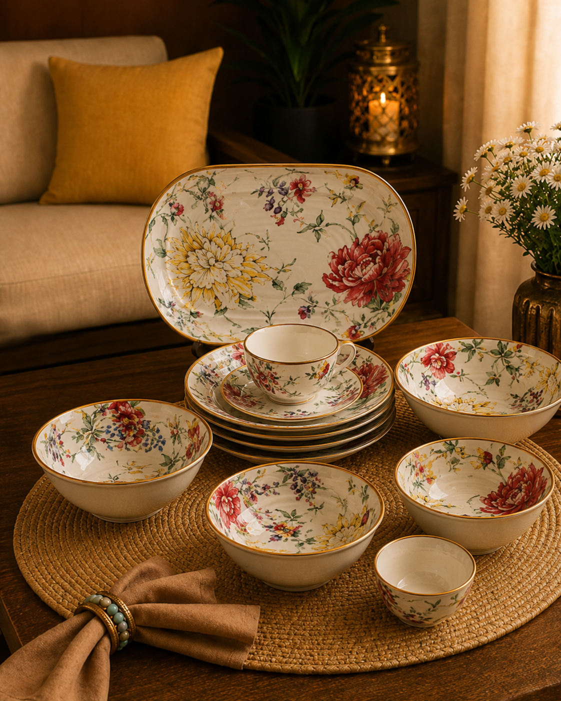 Bagh Collection Dinner Set Of 22