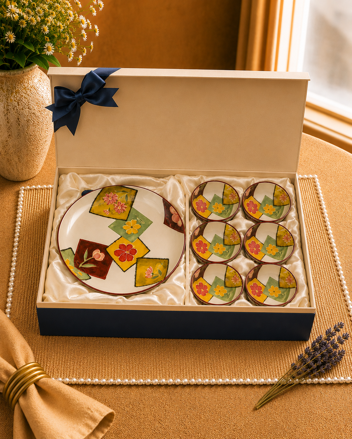 Bloom & Grace collection - Mosaic Platter with 6 small bowls