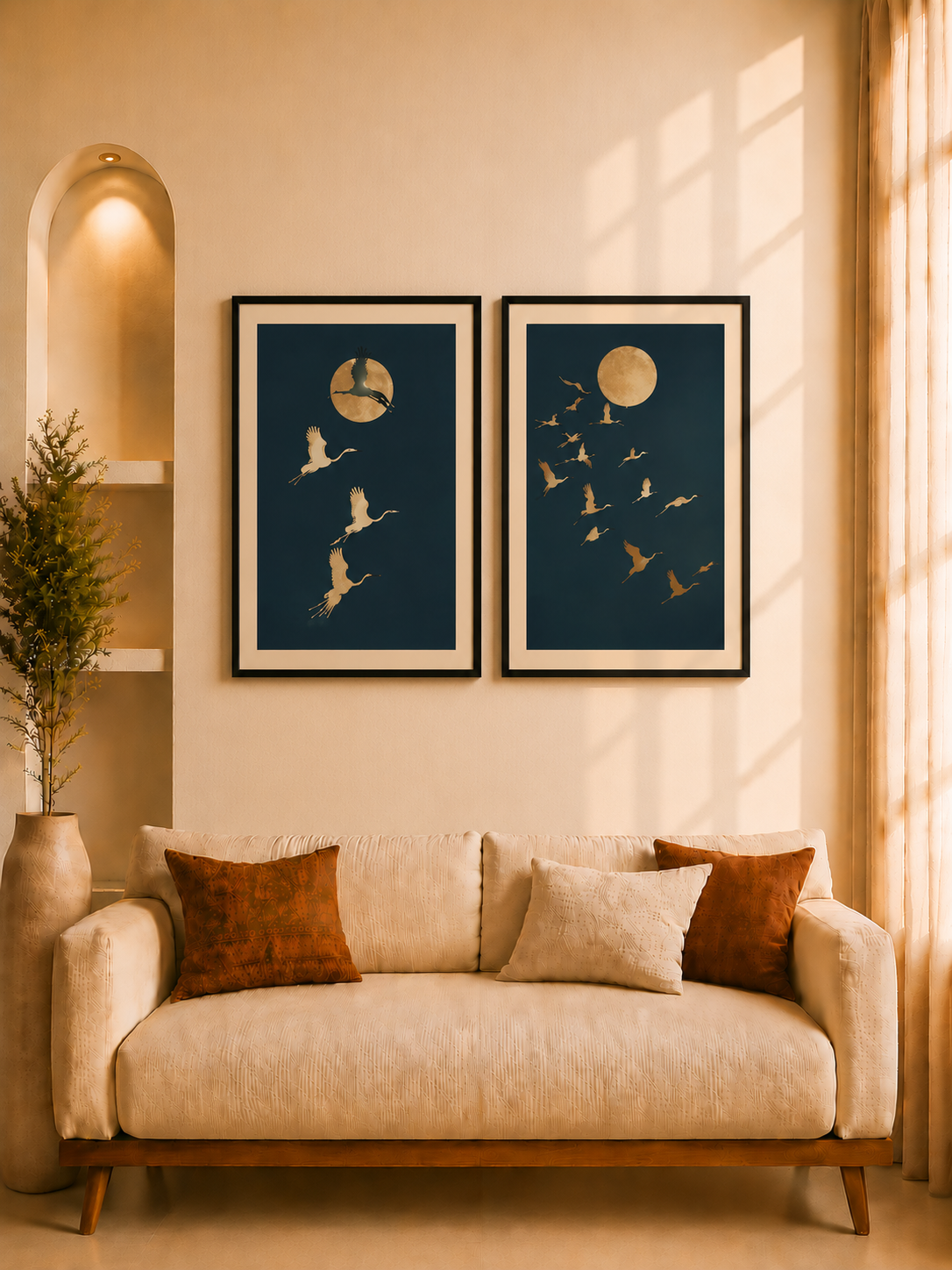 Rustic Green Wall Portrait-set of 2 20x14inch