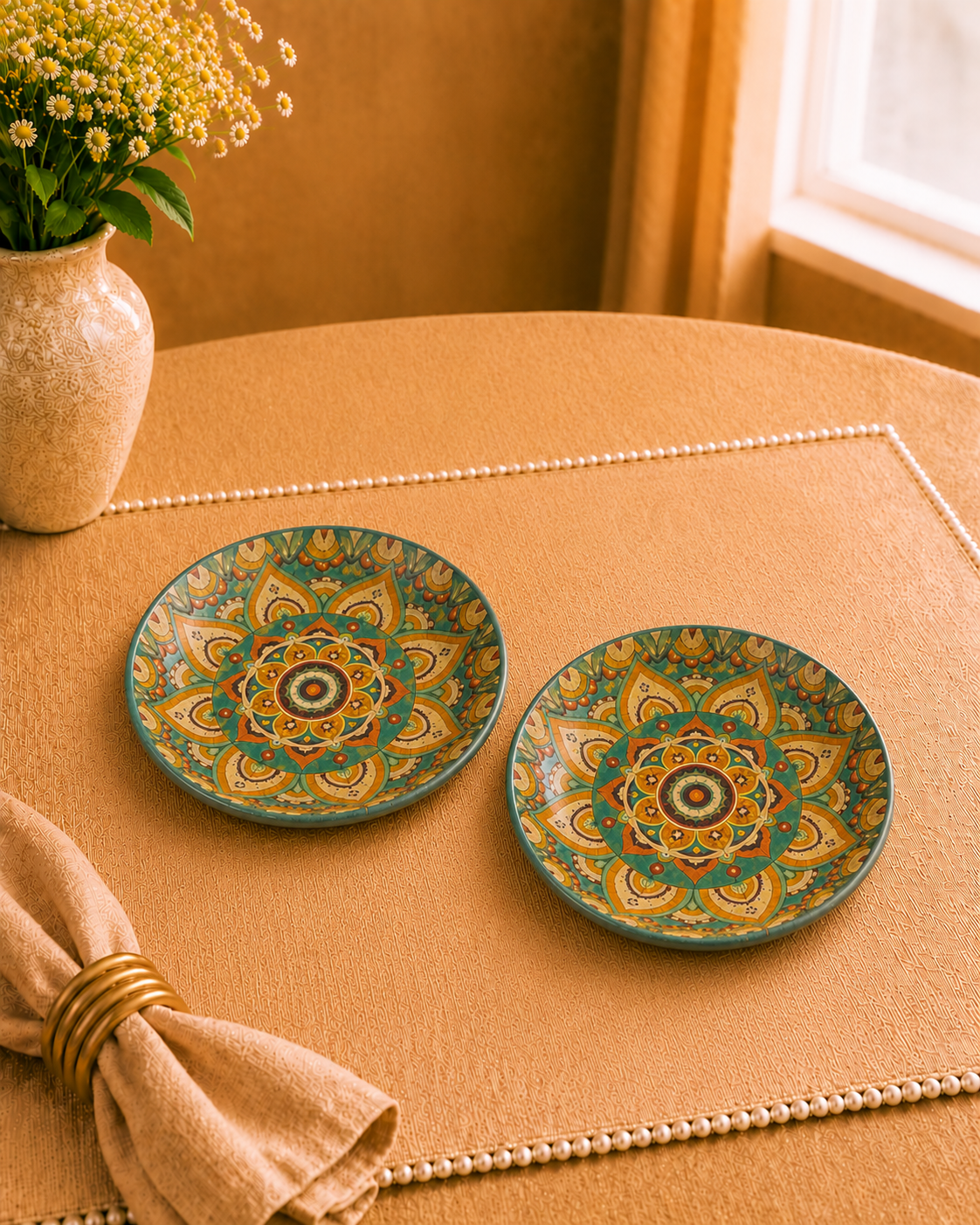 Bloom & grace collection - Rustic Green dinner plates set of 2