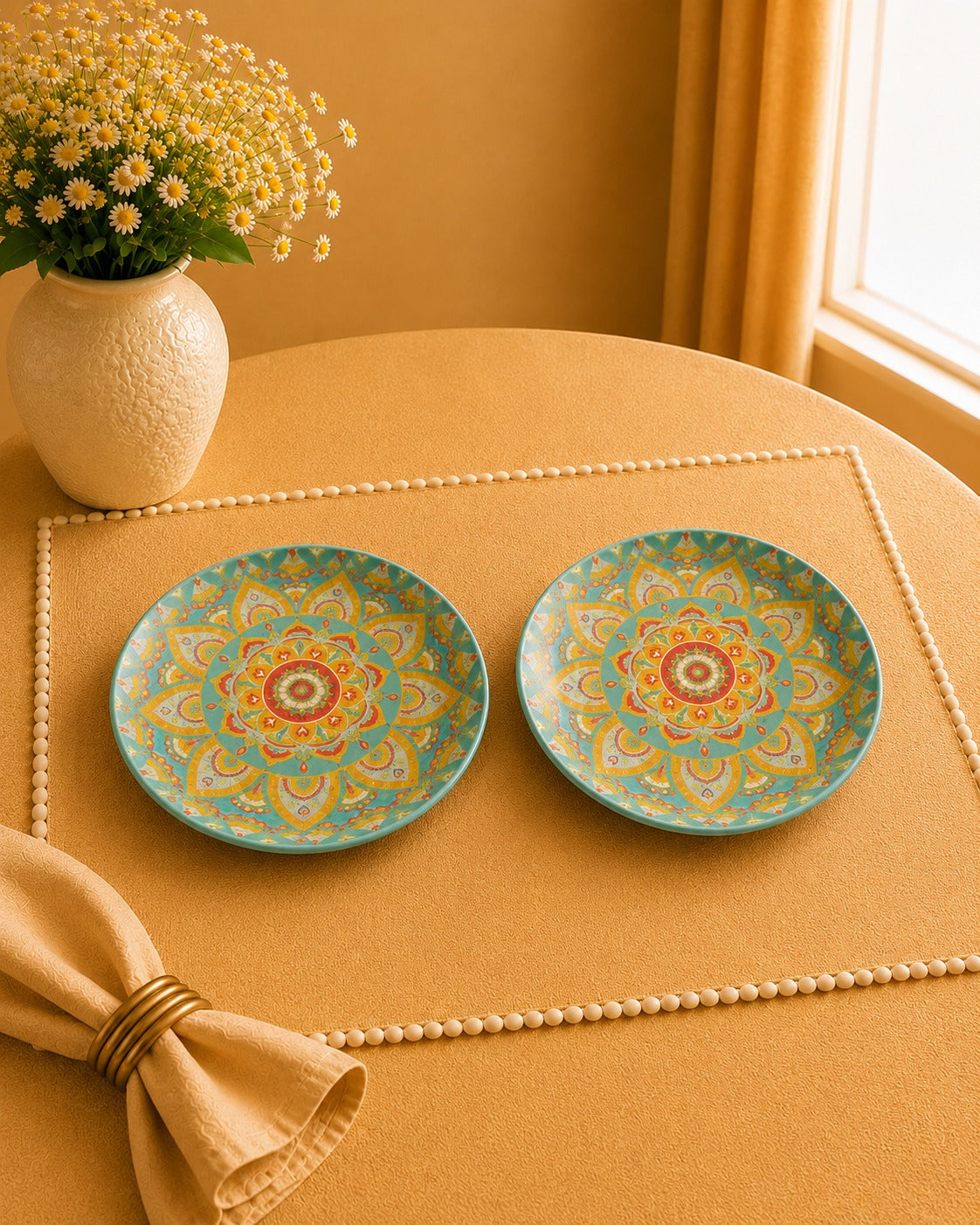 Whispers of Mandala Collection - The Horizon Dessert Plates - Set of two