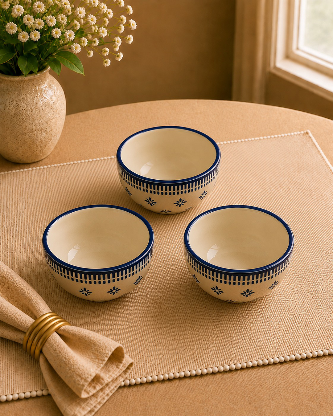 Traditional Indian Serving Bowls - Set of 3