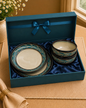 Anatolian Muse Collection - Heritage Teal Blue - set of 2 Dinner Plates and 2 Bowls