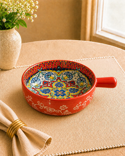 Mandala Printed Serve Tray - Red