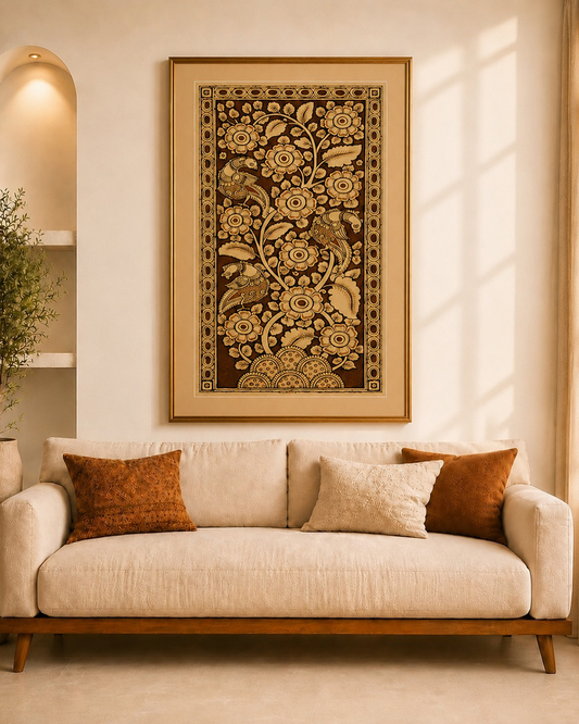 Kalamkari captured on a portrait - Brown