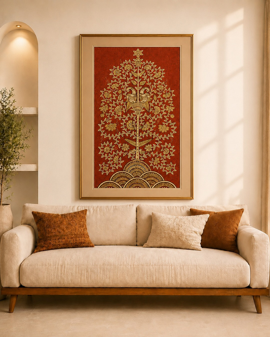 Kalamkari captured on a portrait - Frame