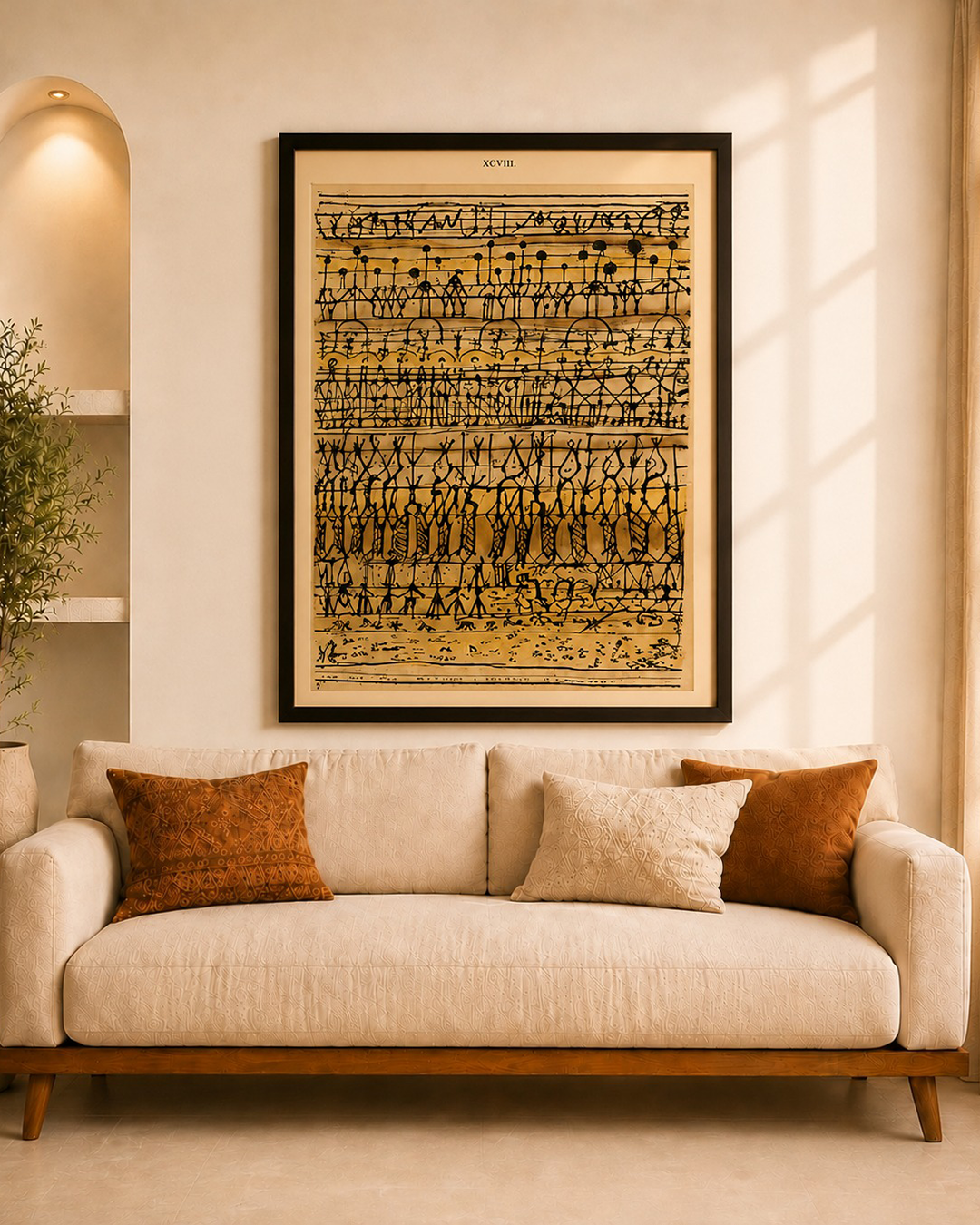 Traditional Chinese Art Symbols on Museum Quality - Canvas with Floater Frame