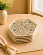 Ethnic, Kashmiri Carpet prints on 12” - Octagonal Ceramic Platter