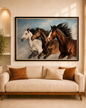 Stallions on Museum Quality Canvas with Floater - Frame