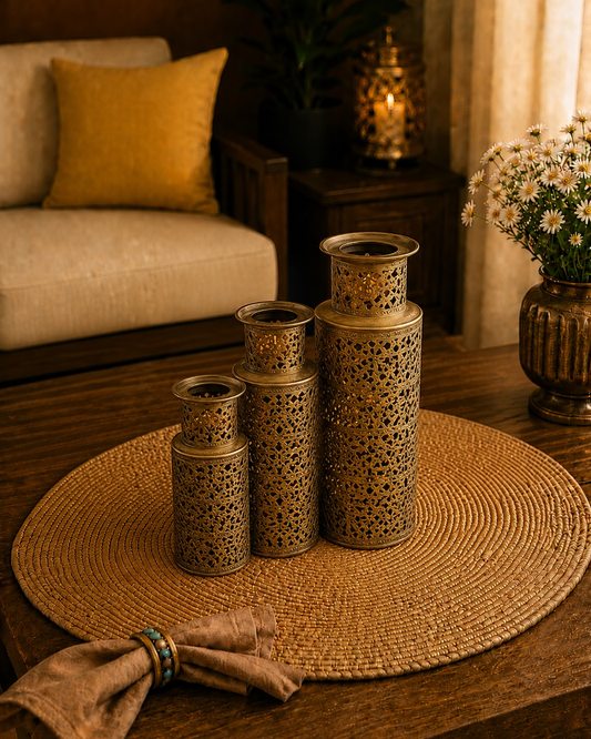 Cylindrical Lanterns with Tee Lights