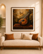Traditional Indian Art  on Museum Quality Canvas with Floater - frame