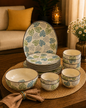 Royal Porcelain Dinner Set - Floral Sea Green