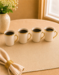 Bone China - White Coffee Mugs set of 4