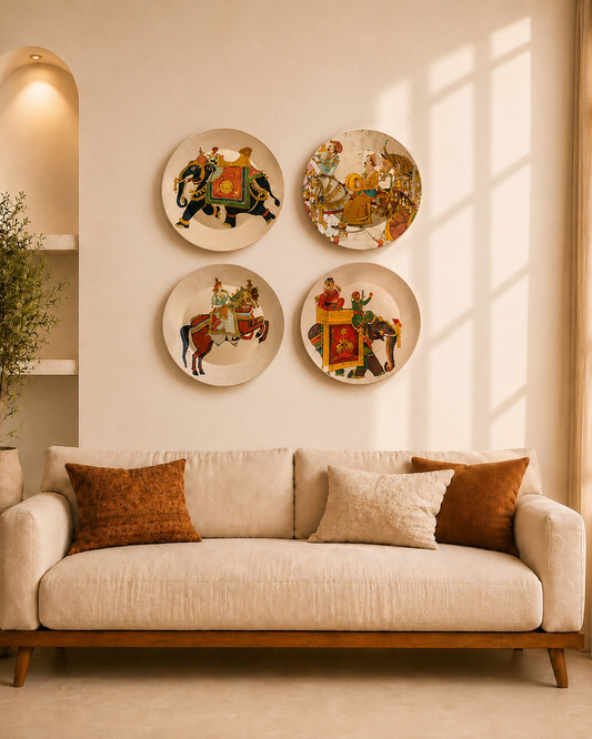 Traditional Moghul Art on Ceramic - Wall Plates