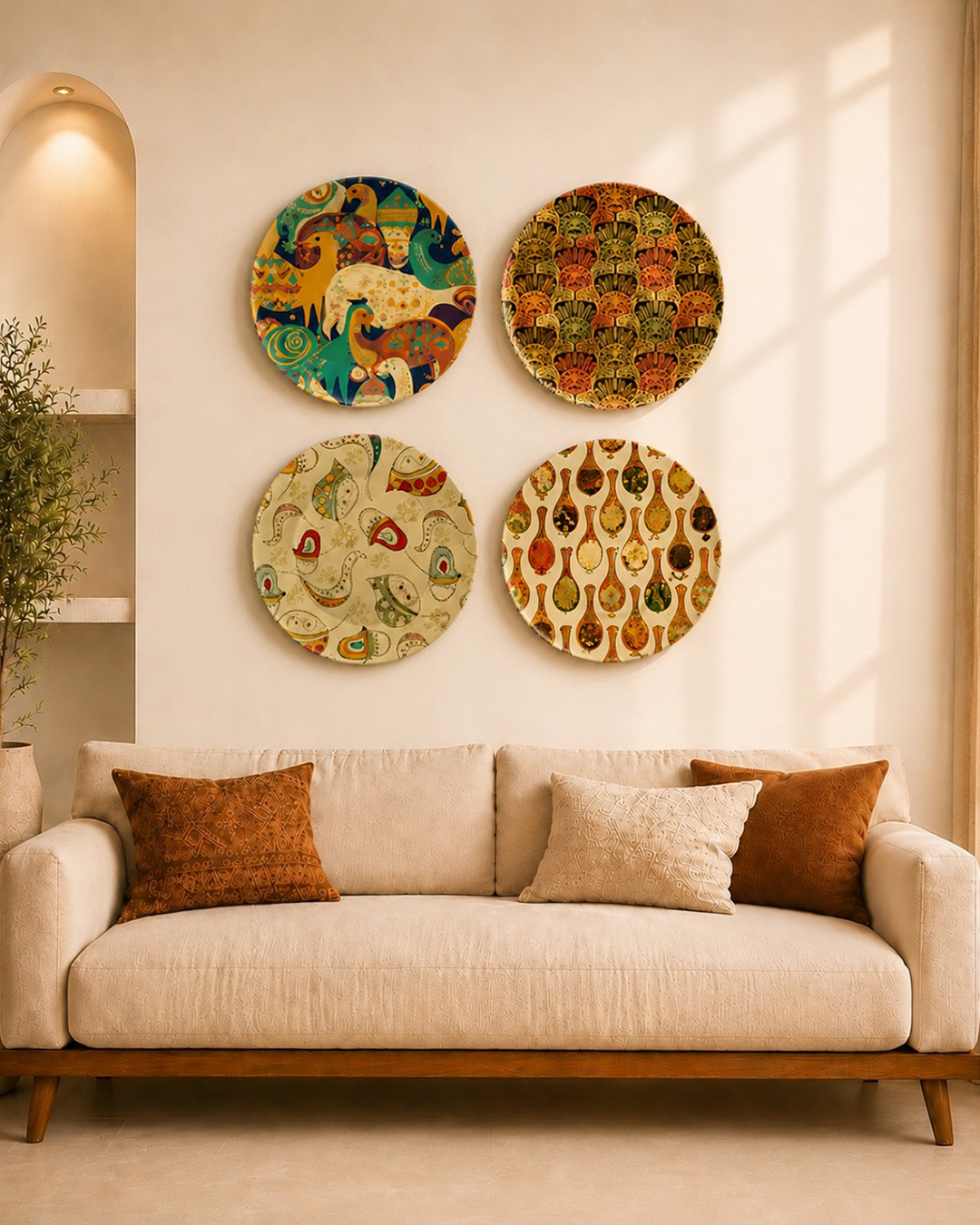 Classic Abstract Art on Ceramic - Wall Plates