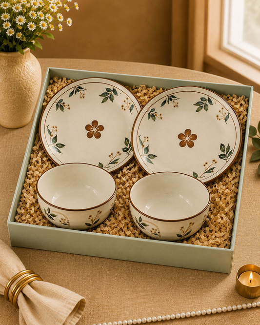 Amber Noor Addition - Set of 2 Medium Plates and Bowls