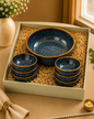 Elegant Glazed Ceramic Gift set of one Large Bowl and 6 small bowls in a Gift Pack