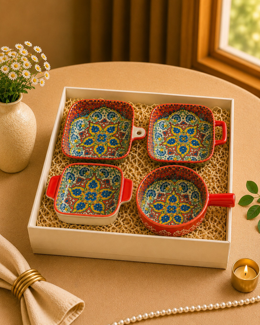 Mandala Inspired - Set of 4 Serve ware