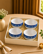 Elegant Blue and White Turkish Art Inspired Bowls – Set of 4