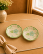 Bloom & Grace Collection - Soft Green Floral Platter set of 2