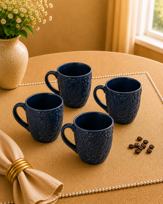 Amber Noor Collection - Midnight Blue Coffee Mugs set of 4