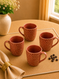 Amber Noor Collection - Wine Red  Coffee Mugs set of 4