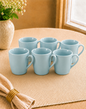 Amber Noor Collection of 6 Mist  Blue  Coffee Mugs