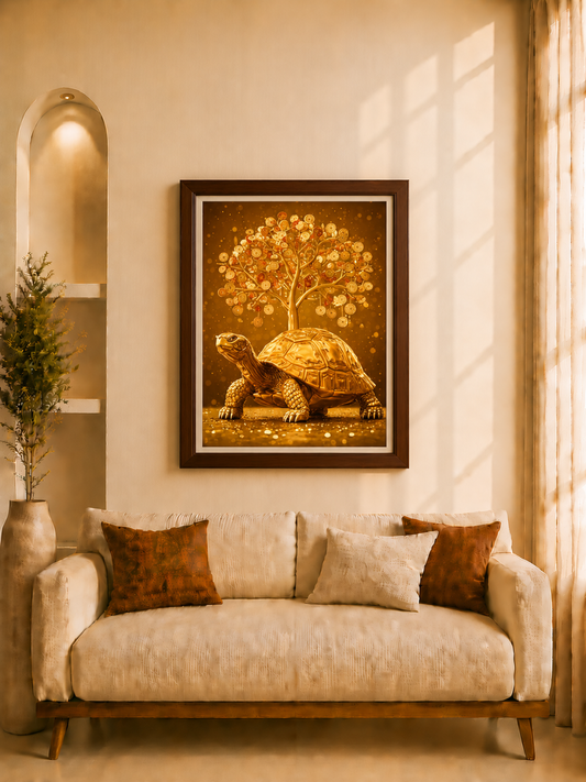 Tortoise and the prosperity tree- 20x14inch