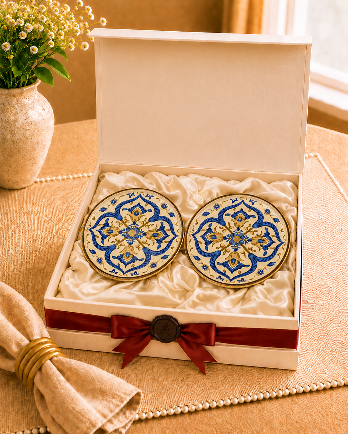 Bloom & Grace Collection - Floral Midnight Blue Dinner Plates set of 2
