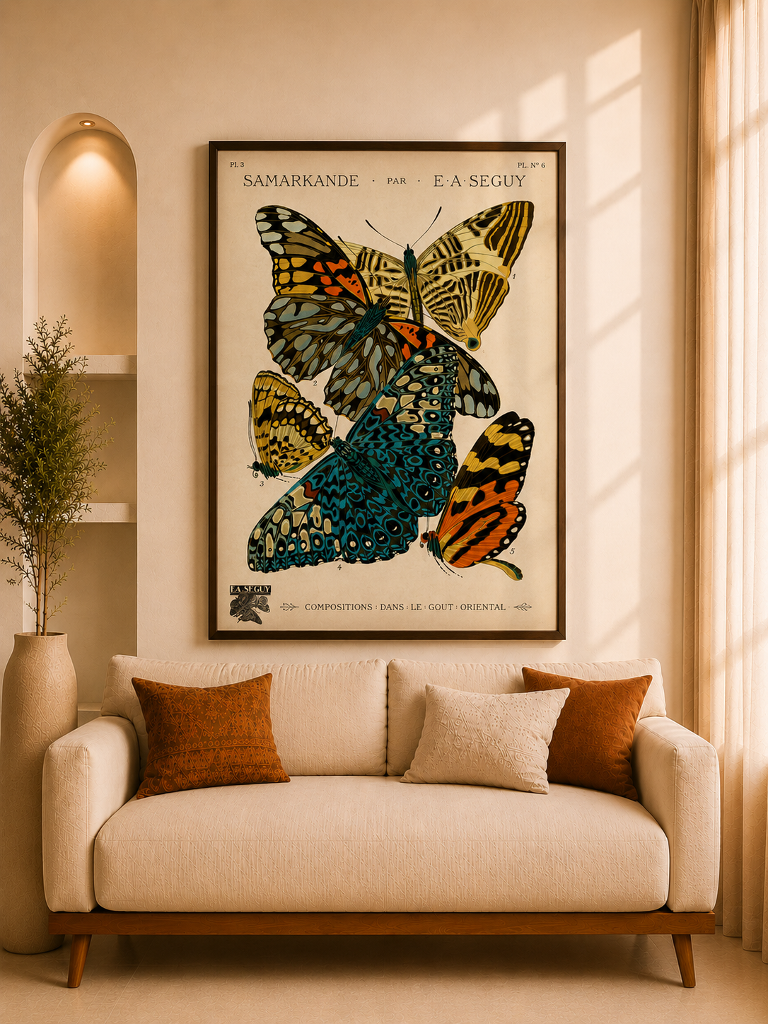 Vintage Butterflies 18x12 inch