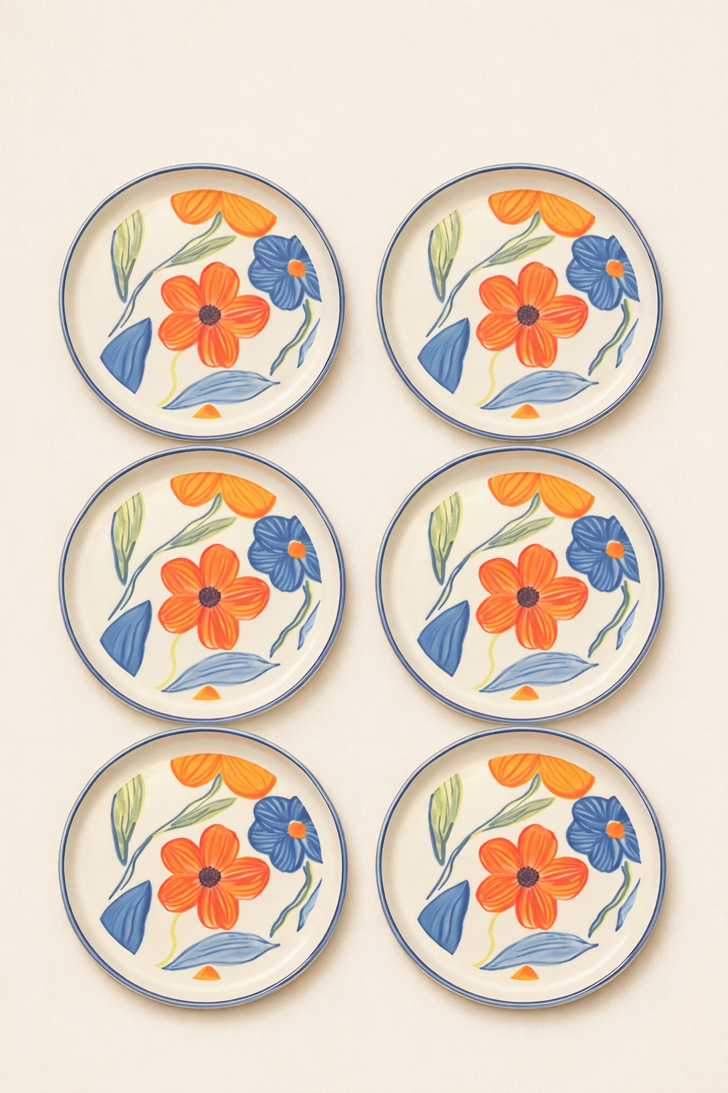 Bloom & Grace Collection of Foral Dish plates of 5inch set of 6