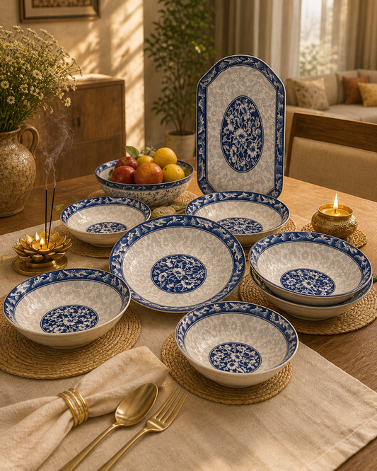 Royal Turkish Blue and - White Dinner Set