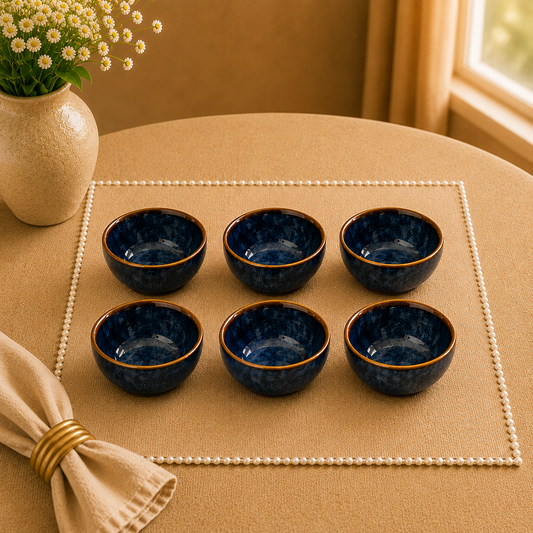 Rustic Blue, Ceramic  Bowls of 4”