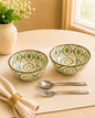 Ethnic Floral Ceramic Bowls 6”