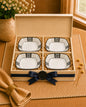 Elegant White and Grey Porcelain - Dessert plates, set of 4