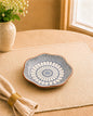 Whispers of Mandala - Grey ceramic Platter of 7”