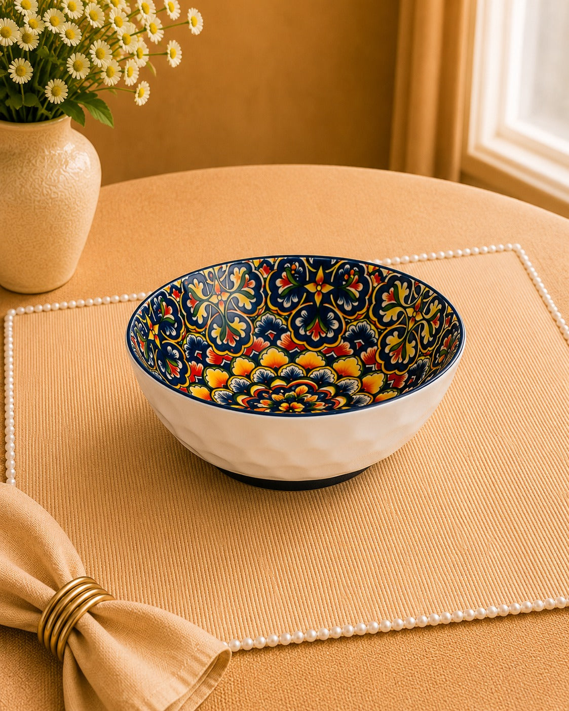 Classic Mandala deep Serving Bowls of 7 inch