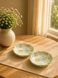 Bloom & Grace Collection - Printed Serve ware set of 2 Green Platers of 6”