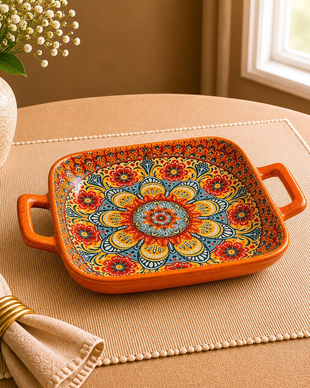 Mandala Printed Serve Tray