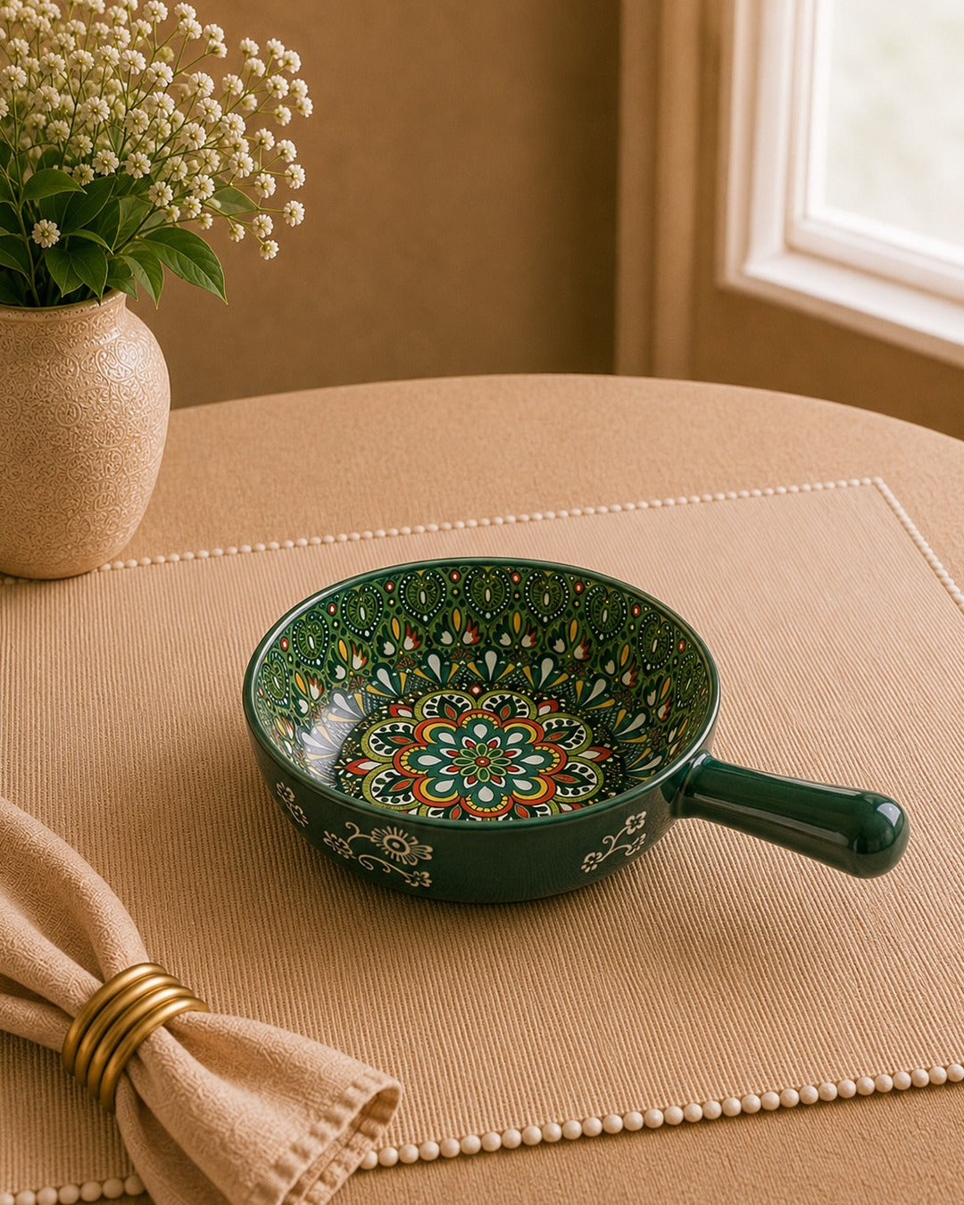 Mandala Printed Serve Tray - Red