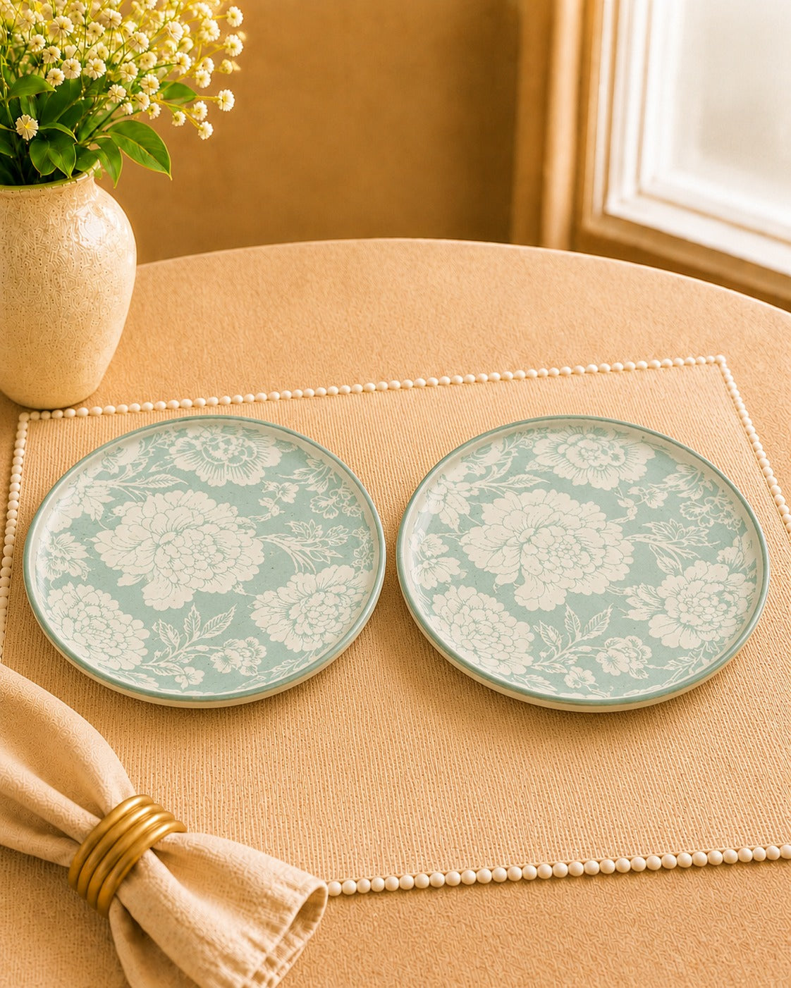 Bloom & Grace Collection - Dinner Plates - set of 2 Sea Green