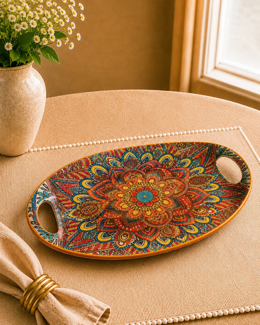 Whispers of Mandala Collection- Oval Platter
