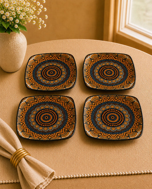 Whispers of Mandala Collection -Dessert plates set of 4