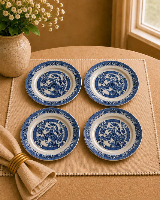 Ottoman Grace Collection- Majestic Blue Dinner Plates - Set of 4