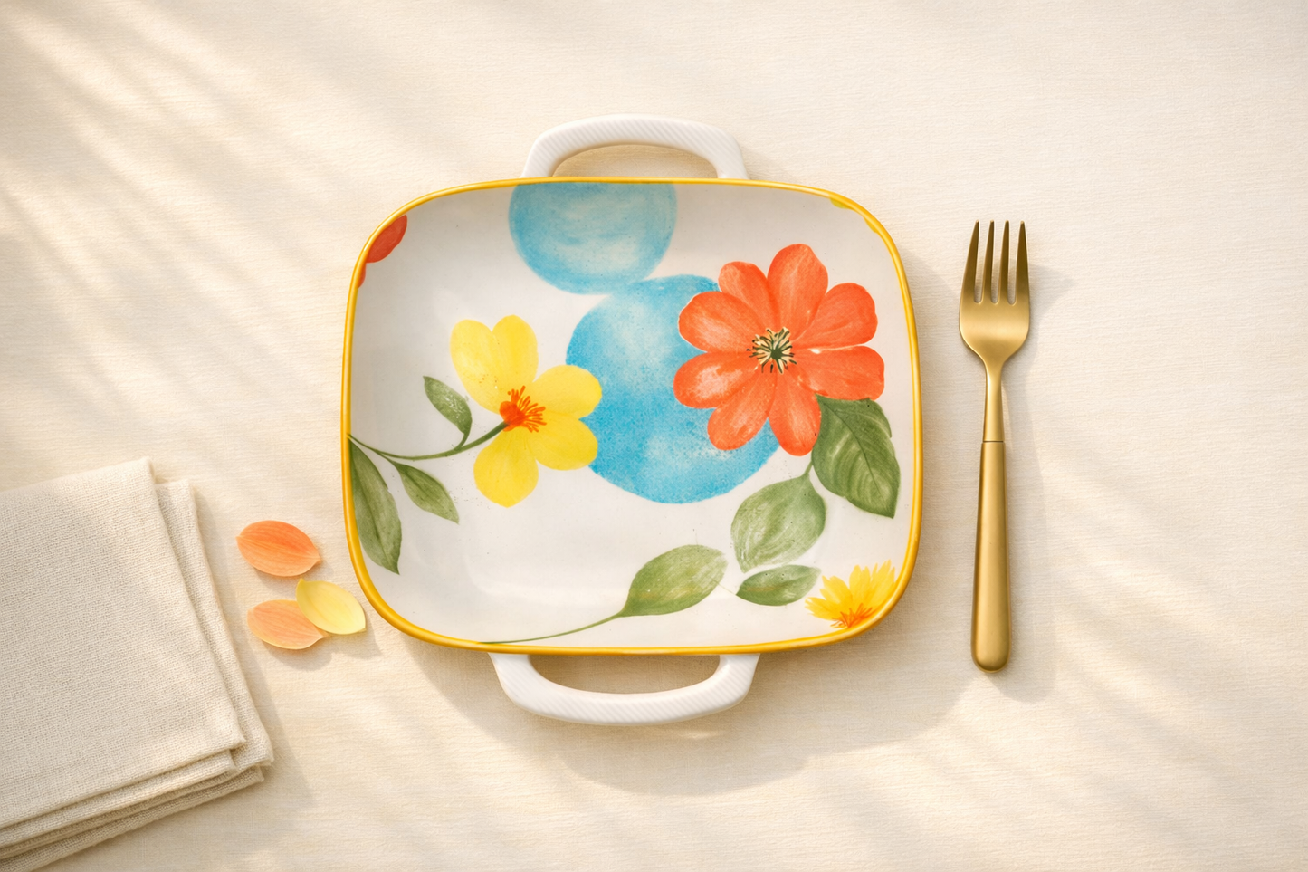 Bloom & Grace Collection - Floral Platter with handles
